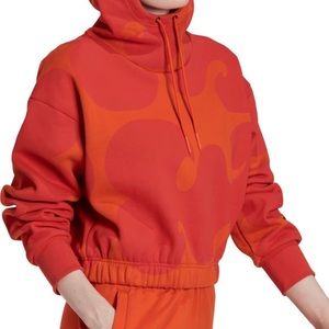 Orange Marimekko Crop Hoodie